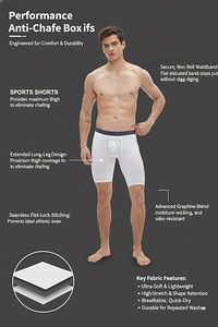 Hygieia Wholesale Private Label <strong>Men's</strong> Long Leg Underwear Anti-Friction Micro Modal Boxer <strong>Briefs</strong> for <strong>Men</strong> - Product Image 2