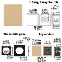 Interruptores y Enchufes de Pared WESA Ultrafinos con Botón Pulsador EU 1/2/3 Vías, Enchufe de Alimentación de 1 Vía, Combinación Libre, Diseño Moderno de Lujo