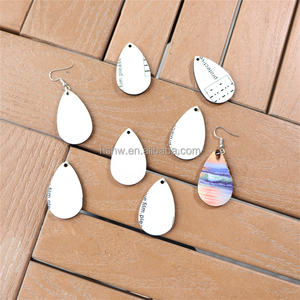 MDFSUB – Supports vierges en MDF pour boucles d'oreilles, forme goutte d'eau, double face, pour sublimation, 30x45mm, 3mm, unisexe - Product Image 2