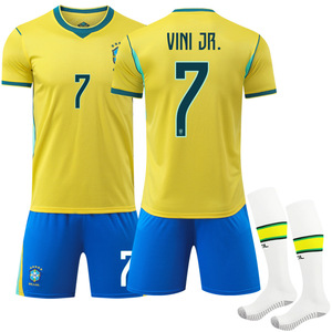 Camiseta <span class=keywords><strong>de</strong></span> Fútbol <span class=keywords><strong>de</strong></span> Brasil 2627 para el Equipo Nacional, Número <span class=keywords><strong>10</strong></span> <span class=keywords><strong>Neymar</strong></span> y Número 7 Vinicius, Poliéster Unisex - Product Image 5
