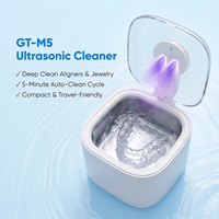 Aksesoris GT-M5 Pembersih Ultrasonik Mini Portabel Elektrik untuk Rumah dan Mobil dengan Timer Digital 350ml untuk Membersihkan Perhiasan dan Peralatan Gigi