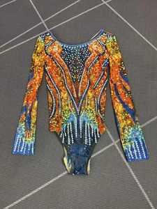 Costume de danse du Xinjiang sexy et scintillant, combinaison en maille ornée de strass colorés, pour spectacle de danse du ventre, défilé de mode, soirée en boîte de nuit, chanteuse, danseuse - Product Image 4