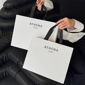 Magasin <span class=keywords><strong>de</strong></span> vêtements pour femmes écologique haut <span class=keywords><strong>de</strong></span> gamme emballage cadeau panneau ivoire sac en papier blanc Durable conception réutilisable pour Salon - Product Image 5