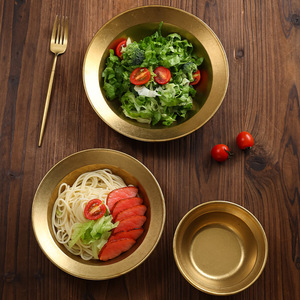 Retro Gold Stainless Steel Bowl Set 3 Pcs For Party Serving Food - Product Image 2