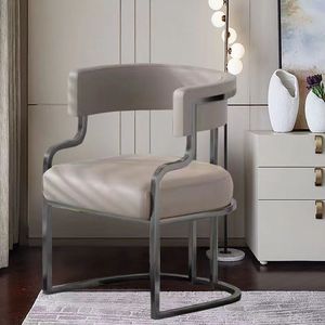 Silla de Comedor de Lujo KELLY, Silla de Sofá Mahjong para Oficina de Ventas de Hotel, Salón de Belleza, Silla de Maquillaje para Clientes de Salón de Uñas - Product Image 4