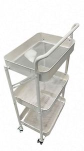 Modern Stainless Steel <b>Foldable</b> <b>Cart</b> With 3 Tiers, Easy Bulk Order, Premium Quality - Product Image 2