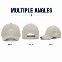 Casquette de baseball structurée à 6 panneaux en sergé de coton de luxe, personnalisable avec logo et lettres imprimées, broderie sportive, ajustable