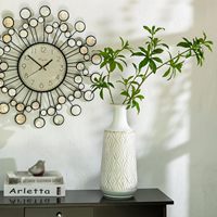 Vase à fleurs haut et moderne Lander de 16,2 pouces en métal blanc style ferme pour mariage, événement, fête, anniversaire