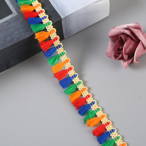 ผ้าโพลีเอสเตอร์ปักพู่ขนาดเล็กลายดอกไม้สีสันสดใสขนาด22มม. สำหรับแต่งโซฟาผ้าม่านหมวกผ้าพันคอแบบทำมือ - Product Image 2