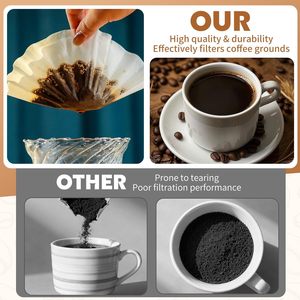 50 filtres à café jetables en papier, compatibles avec le filtre à café <span class=keywords><strong>Kalita</strong></span> Wave Pour Over 185 Series, OEM/ODM acceptés - Product Image 3