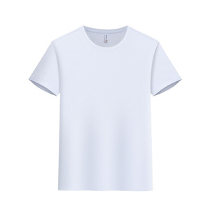 T-shirt sans couture en nylon à col rond, en spandex fin, couleur unie, pour le sport et le travail, à manches courtes, sensation de fraîcheur, personnalisable, 200 g/m² - Product Image 1