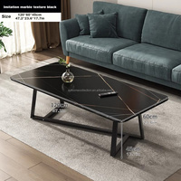 Table basse moderne minimaliste pour salon, table centrale avec structure métallique et motif marbre blanc, table à thé, mobilier de maison, vente en gros