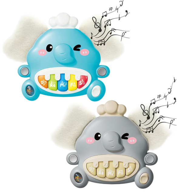 Cute Cartoon Elephant Interactive Induction Piano Toy With Music for Baby Early Education Baby Touch Sensing Musical Toy