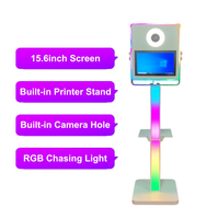 Photomaton tout-en-un avec écran tactile LED de 15,6 pouces, éclairage selfie, appareil photo reflex numérique premium, assemblage rapide, métal, garantie de 2 ans, couleur personnalisée