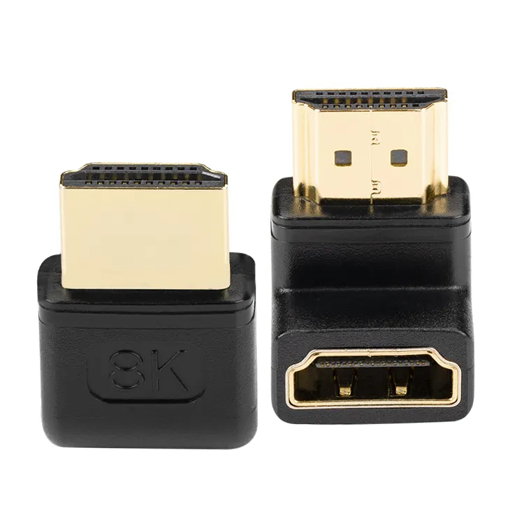 High Quality Gold Plated HDMI Adapter Converter 90 Degree 270 Degree 8K 60Hz 4K 120Hz HDMI Male to Female Adapter