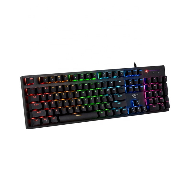 Havit Kb858L Cheap 104 Key Computer Wired Rgb Blue Switch Mechanical Keyboard Gaming