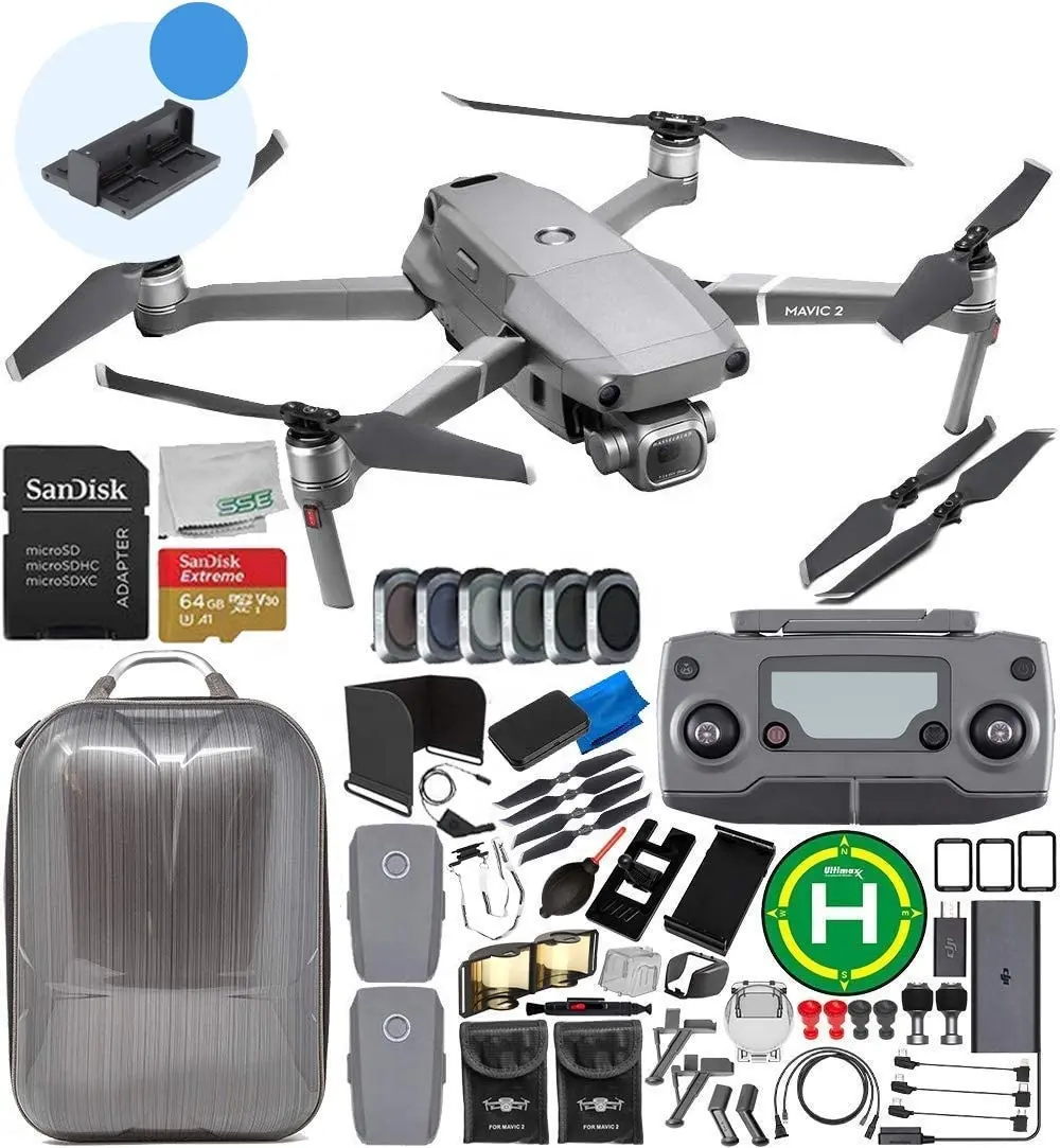 DJI Mavic 2 Pro Drone Quadcopter with Hasselblad Camera 1 CMOS Sensor 64GB Ultimate Everything You Need 2-Battery Bundle