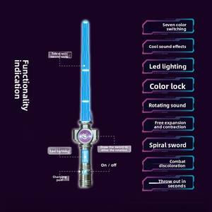 Nouvelle épée rotative transfrontalière rétractable lumineuse pour bébé, jouet bâton clignotant pour 0-24 mois, en plastique - Product Image 3