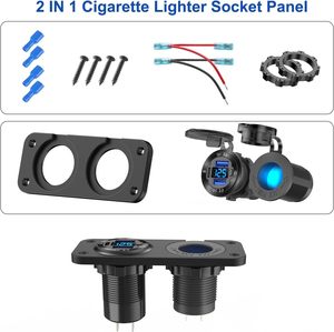12V Thuốc lá nhẹ hơn ổ cắm Adapter với ánh sáng LED kép 30W QC3.0 và 30W PD sạc USB ổ cắm loại nhôm - Product Image 2