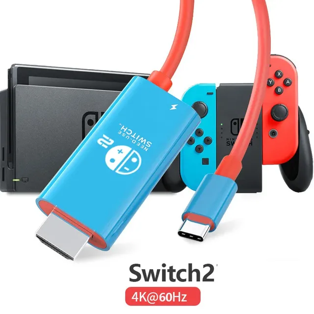 2M Type C to HDMI Cable for Switch 1/2 with 4K 1080P 100W PD Charging Compatible with Laptop,Tablet, MobilePhone,SteamDeck