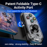 Manette de jeu sans fil D6 MINI Hall Rocker à double moteur de vibration pour Switch, Android, iOS, ordinateur et streaming