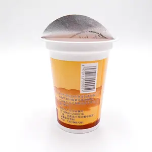 350ml juice cup 280g PP plastic juice milk yogurt cups with aluminum foil seal