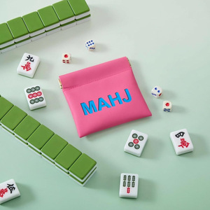 Bolsa de almacenamiento de cartas de mahjong con cierre automático, bolsa de almacenamiento de cartas de mahjong de cuero PU, bolsa de accesorios de mahjong creativa para regalo - Product Image 3