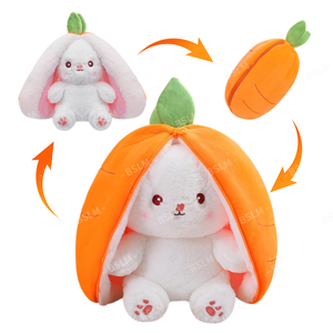 ตุ๊กตากระต่ายนุ่มนิ่มน่ารัก 2 in 1 แบบกลับด้านได้ พร้อมซิปแปลงหูได้ ของขวัญวันอีสเตอร์ ตุ๊กตาของเล่นนุ่มนิ่ม - Product Image 6