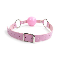 Bâillon à boule en silicone rose pour femmes, pour jeux sexuels, jouet sexuel en silicone, bâillon à morsure SM à bouche ouverte