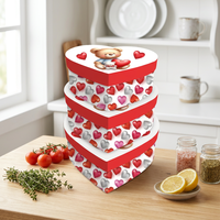 Caja de Regalo de Papel con Forma de Corazón, 3 Piezas, Linda Caja de Cartón con Patrón de Osito y Corazón para Empacar Regalos de Chocolate de San Valentín