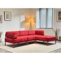 Canapé modulaire convertible en L OEM ODM, design sous vide compressé, pieds métalliques orange modernes, dépliage rapide, pour bureau et salon