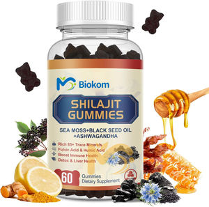 Gomitas Shilajit con <span class=keywords><strong>Ashwagandha</strong></span>, musgo del mar de Irlanda, aceite de semilla negra, ginseng, cúrcuma y miel para aumentar la energía y el apoyo inmunológico - Product Image 1