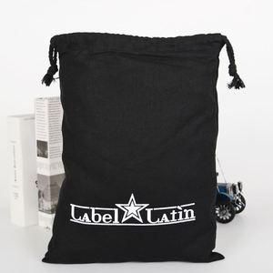 Sacs à cordon en toile de coton réutilisables écologiques avec logo personnalisé pour emballage cadeau de mariage ou de fête - Product Image 4