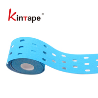 Bande de kinésiologie sportive perforée avec logo personnalisé OEM, 5 cm x 5 m (2'' x 16,4 pi), avec trou pour le sport et la physiothérapie