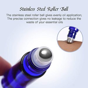 Venta al por mayor de botellas de rodillo de aceite esencial azul vacías resistentes a los rayos UV 10ml desodorante Perfume suero labio esmalte rollo en botellas - Product Image 5