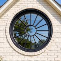 Fenêtre en aluminium sur mesure de géométrie spéciale, cadre à rupture de pont thermique, triple vitrage, fenêtre fixe ronde à économie d'énergie