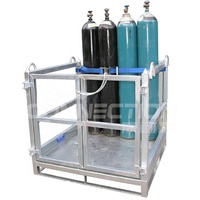 Cages de stockage personnalisées en treillis métallique empilable pour bouteilles de gaz GPL, propane, oxygène, pour chariot élévateur