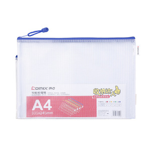 Comix Mesh Bag A4 Size Waterproof <b>Document</b> <b>File</b> Storage Bag with Zipper Closure for Office Use - Product Image 1