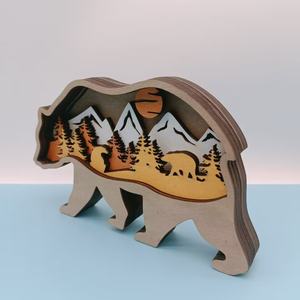 Personalizar estatuas de animales de madera 3D y decoraciones de osos de madera con imágenes - Product Image 4