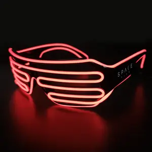 도매 크리스마스 파티 용품 사용자 정의 로고 깜박이 LED 선글라스 라이트 엘 셔터 안경