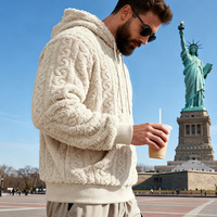 Sweat à capuche en velours pour homme avec poche, idéal pour les sports d'hiver en extérieur, en polyester, coupe ample, jacquard, chaud, coupe-vent, motif cœur