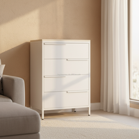 Lemari Laci Baja Desain Modern Kustom untuk Kamar Tidur, Lemari Penyimpanan Tinggi 4 Laci, Perabot Rumah Apartemen