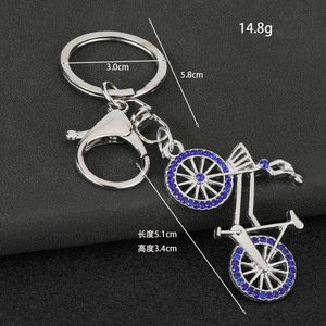 Porte-clés Vélo en Strass - Breloque Scintillante en Cristal pour Vélo, Alliage Or et Argent, pour <span class=keywords><strong>Cyclistes</strong></span> et Décoration <span class=keywords><strong>de</strong></span> Sac - Product Image 4