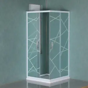 Shower cabin glass frosted tempered glass corner square shower room hotel villa bathroom enclosure