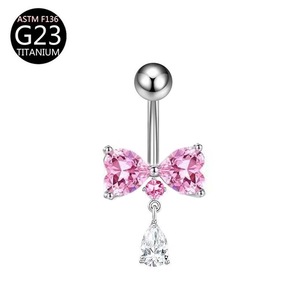 Joli <span class=keywords><strong>piercing</strong></span> de <span class=keywords><strong>nombril</strong></span> OEM en titane, série rose, avec zircon, motifs chat, papillon, ailes d'<span class=keywords><strong>ange</strong></span>, pour filles, vente en gros - Product Image 5