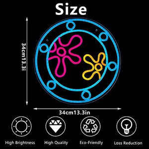 Lumières néon Ocean World Porthole, enseignes néon LED sous-marines pour décoration <span class=keywords><strong>murale</strong></span>, veilleuse USB pour salle de jeux et chambre à coucher - Product Image 5