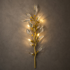 Contemporary Vertical Twig Crystal <b>Wall</b> Light Multi Candle Light Source For Villa Bedroom Aisle <b>Wall</b> Fixture - Product Image 1