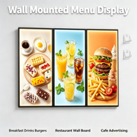 Boîte lumineuse publicitaire murale de qualité professionnelle pour affichage de menus de restauration rapide en drive-thru, signalétique commerciale