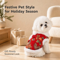 Manteau rembourré en polycoton chaud et festif pour chiens et chats - Noël/Fête du Printemps/Nouvel An - Vêtements décontractés pour animaux de compagnie
