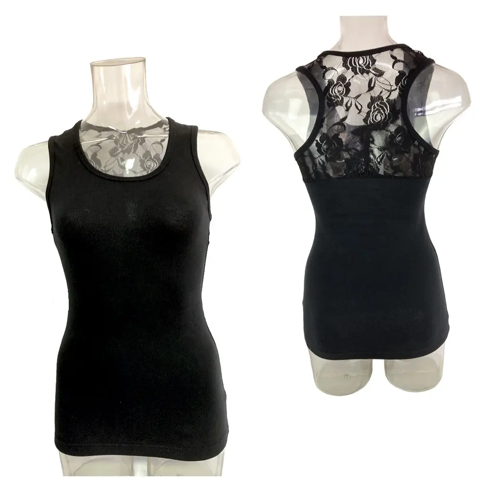 Wholesale Cheap Women Cotton Tank Tops with Lace
